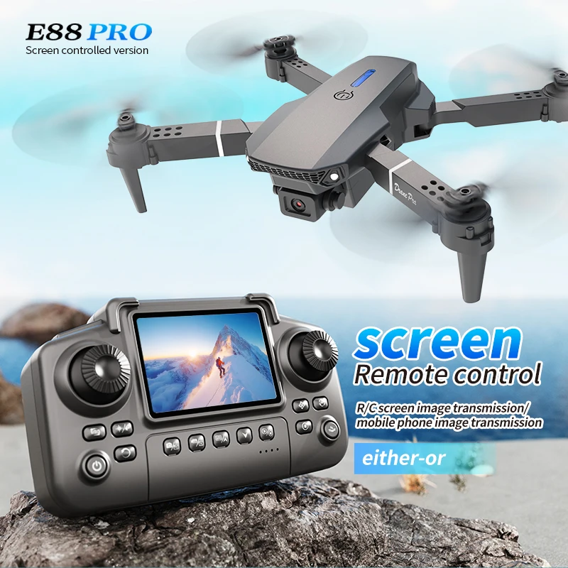 Drone E88 Rc Quadcopter - Drone Professionale E88 PRO con Schermo,